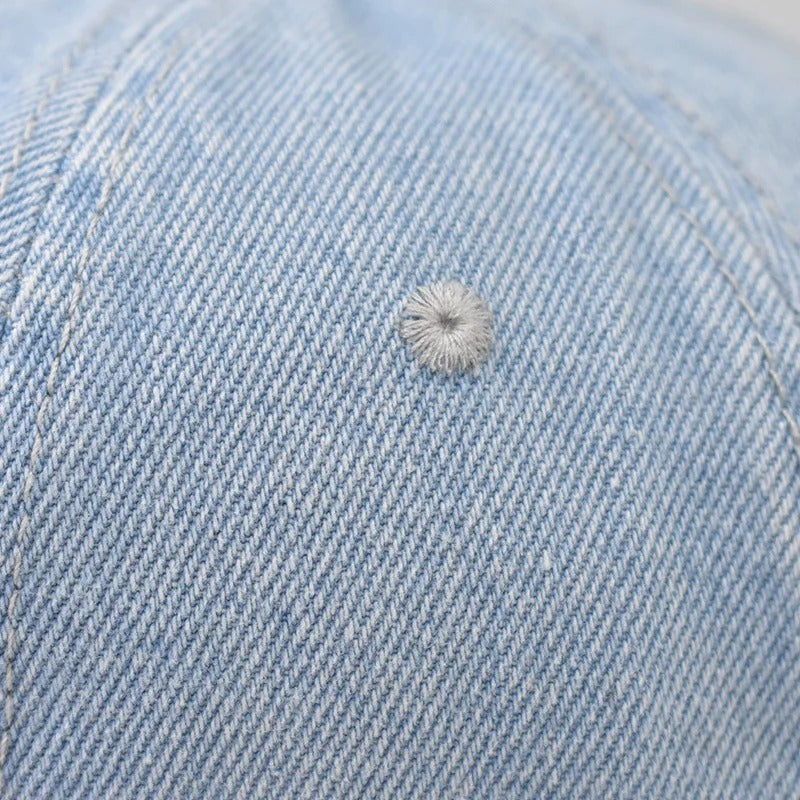 Vintage Washed Denim Cap – Minimal Retro Street Baseball Hat